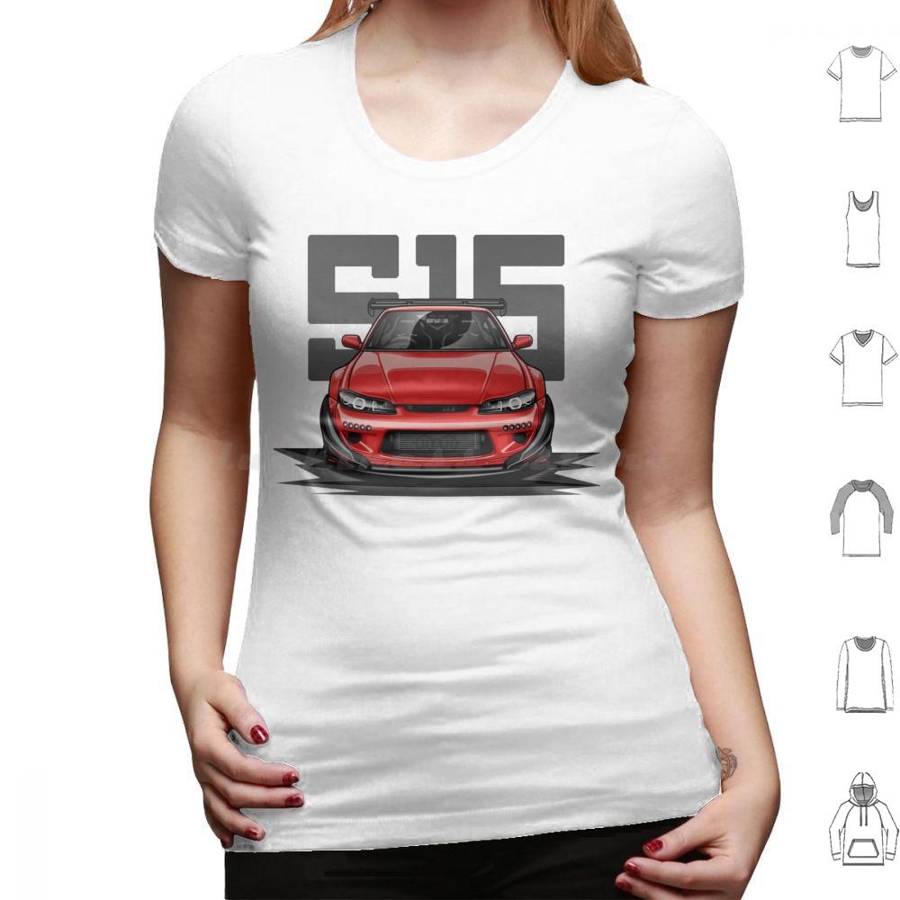 Silvia S15 Front  Candy Red  T Shirt 6xl Cotton Cool Tee Car Automotive Racing Vehicle Race Cool Sports Supercar Fitment Man