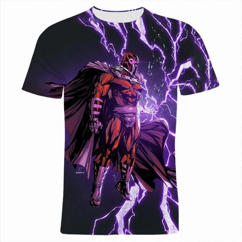 T Shirt For Kids 2026 Summer Marvel Magneto 3D Printed Kids Adults Tee Shirts Fashion S