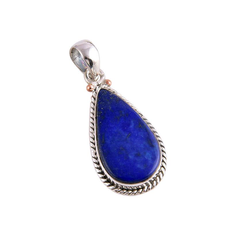 Natural Lapis Lazuli Gemstone Handmade 925 Solid Silver Gift Pendant 1.50" C5o15