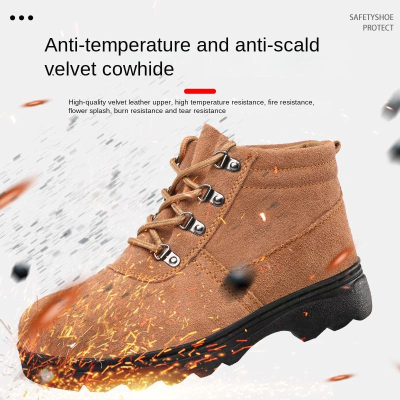 Wear-resistant Welder Dustproof, Anti-scalding, Fireproof Flower Anti-smashing Work, Electric Welder Labor Insurance Shoes