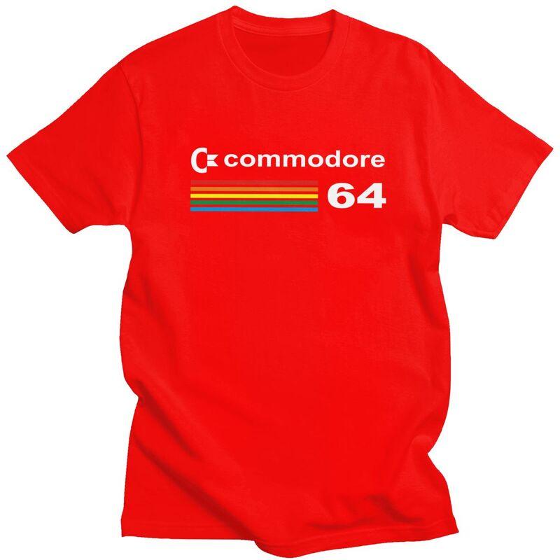 Custom Commodore 64 Computer T Shirt Men ShortSleeve Computer Geek Nerd Tee Tops 100 Cotton Slim Fit Tshirt Merch