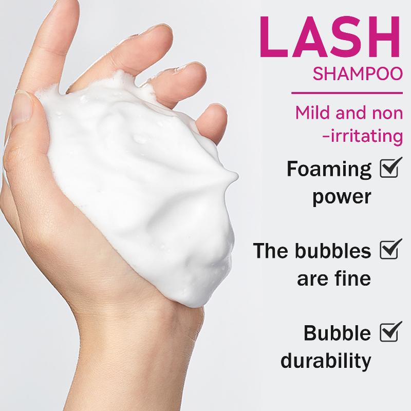 Eyelash Extension Foam Shampoo Lash Cleanser with Brush Removes Makeup Residue Deep Cleaning for Professional Use onesize