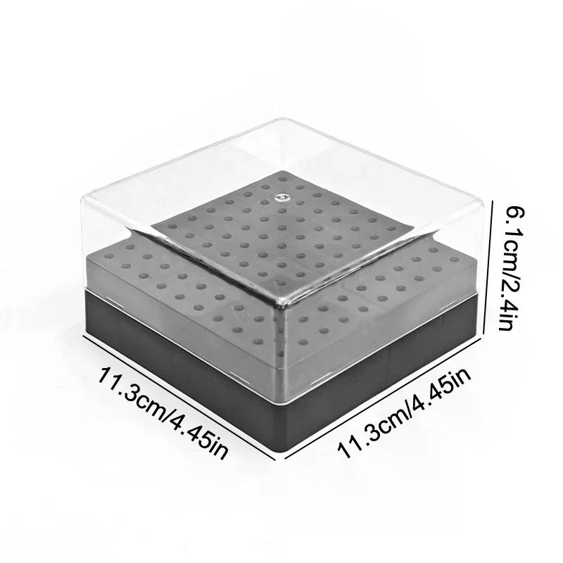 100 Nail Storage Polish Holder Organizer Stand Display Plastic Holes Art Drill Box Grinding Head Bit Bits