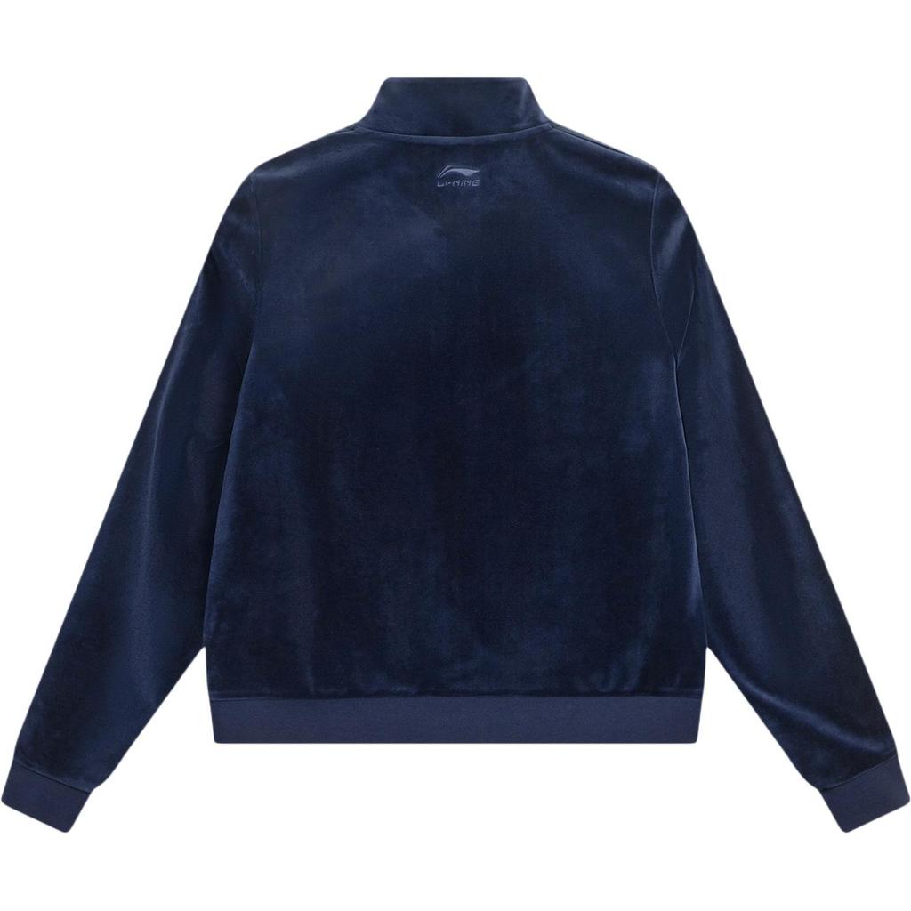 Li Ning Sports Lifestyle Serie Amerikanischer Retro Lässiger Modischer Vielseitiger Samt Strick Stehkragen Reißverschluss Sportjacke Damen Jacke AWDVC24-1