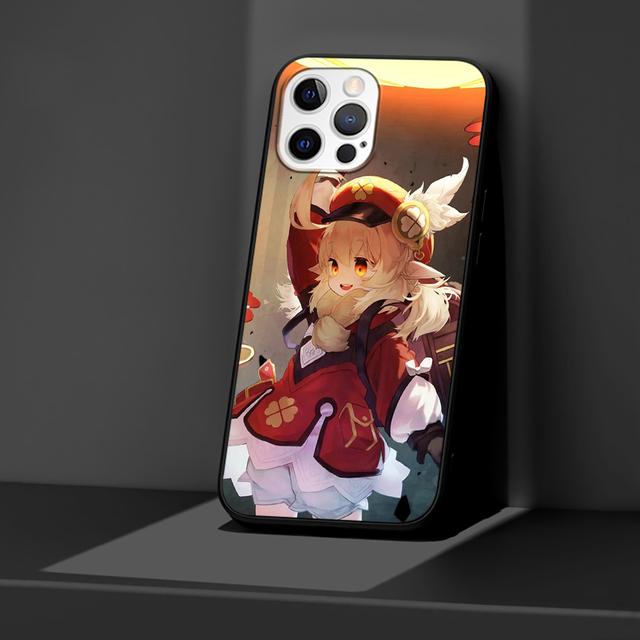 

Чехол Genshin Impact для Apple Iphone 14 11 13 12 Pro Max Xr 7 8 + Se 2020 Xs 6 6s Plus 5 5S, черный силиконовый чехол с рисунком из мультфильма iPhone 11