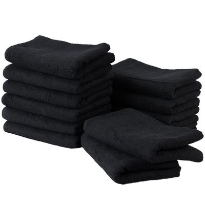 Bloom Made In Japan 220 Momme Face Set of Black Commercial Bulk Quick Drying Towel, 12, Towel, Use, Thin, Plain, 100% Cotton, Purchase, Absorbent,
