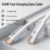 240W Braided Dual Type-C Fast Charging Cable for Apple, Huawei, Xiaomi, and Android Devices