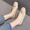 Frühlingsfeenstil Damen Schuhe Weichsohlige flachmündige flache Lässige quadratische Zehen vielseitige Schuhe Mode Komfort Damenschuhe