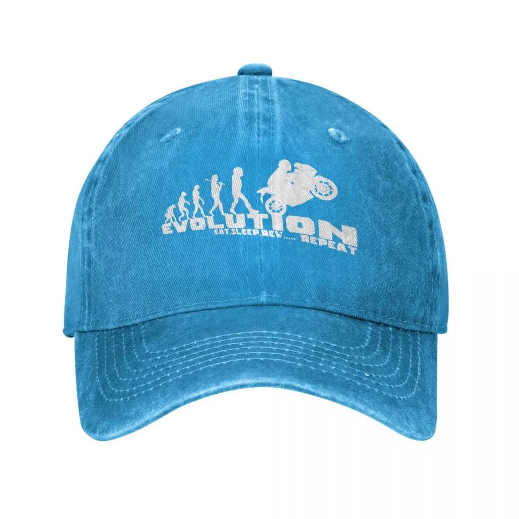 Vintage Denim Biker Evolution Motorcycle Baseball Caps Women Hat Adjustable Casquette Gorras