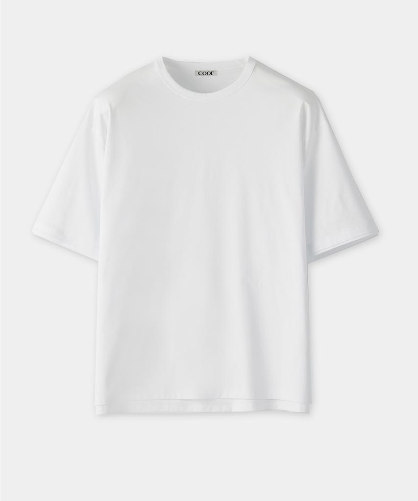 Kueo Oversized Layered Sleeve T-Shirt (White)