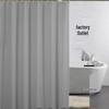 Solid Color Waterproof PEVA Shower Curtain with Hooks - Mold Resistant, Available In Full Color Range