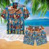 Módní Cool Set s tričkem a šortkami se zmrzlinou Pánský dvoudílný set s 3D potiskem Trendy