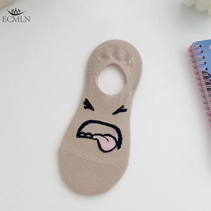 

1/5 пар женских носков-лодочек с мультяшным принтом, женские носки, летние тонкие силиконовые нескользящие невидимые милые носки с мелким носком 1 pair коричневый