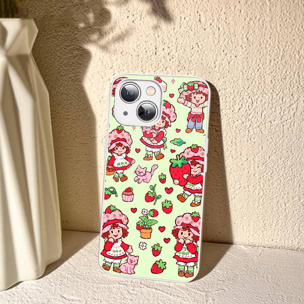 S-Strawberry-shortcake Girl For IPhone 14 13 12 Mini 11 Pro XS Max X XR 14 Plus Tempered Glass Cover