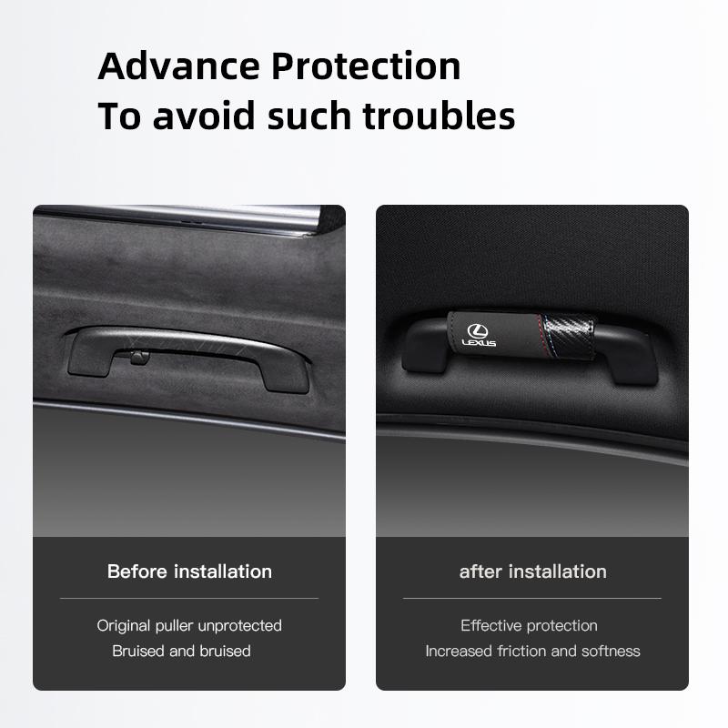 Car Handle Covers Pu Leather Slip-Proof Handgrip Protection Pad For Lexus F SPORT ES RX NX LS UX LM LX GX LC RZ IS CT GS RC HS