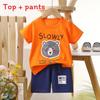 Childrens Cotton Short Sleeve Tshirt And Shorts Set With Cartoon Prints For Toddler Summer Wear