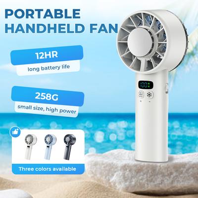 Handheld Mini Fan 5200mAh Battery Portable Rechargeable Fan with LED Display 100 Speed Turbo Fan for Beach Travel Vacation