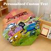 Windproof Folding Umbrella, 8‑Rib Auto Open Close Adventure Time Cartoon Umbrella for Rain Sun Protection
