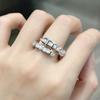 Platinum-Plated Open Bamboo Joint Zircon Knuckle Ring