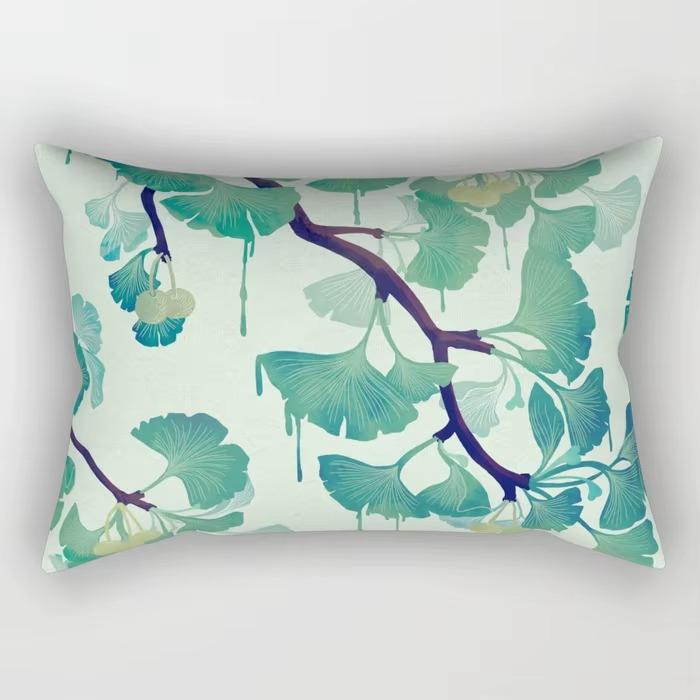 30*50cm Tropische Blume Pflanzenmuster Gedruckter Dekorativer Kissenbezug Schlafzimmer Wohnzimmer Zuhause Rechteckiger Kissenbezug Kissen