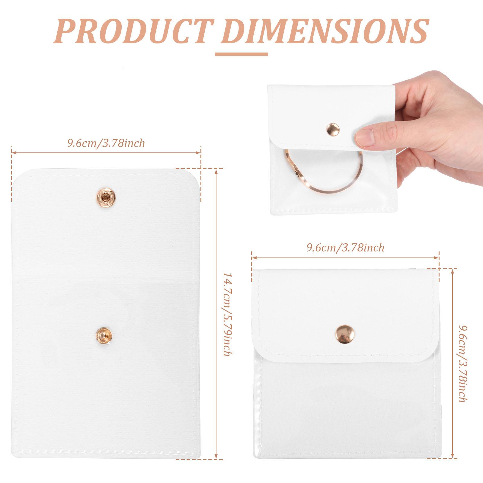 12/36Pcs Small PU Leather Jewelry Pouch Jewelry Bag for Travel Clear Earrings Jewelry Bags Traveling PU Leather Organizer Bags