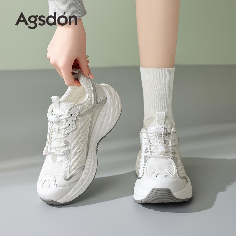 Augustine Platform Dad Shoes Women's 2025 Summer New Mesh Lightweight White Shoes Casual Sports Running Shoes