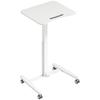 Height-Adjustable Standing Desk, Rolling Desk with Tiltable Tabletop, Safety Stopper, Wheels, White