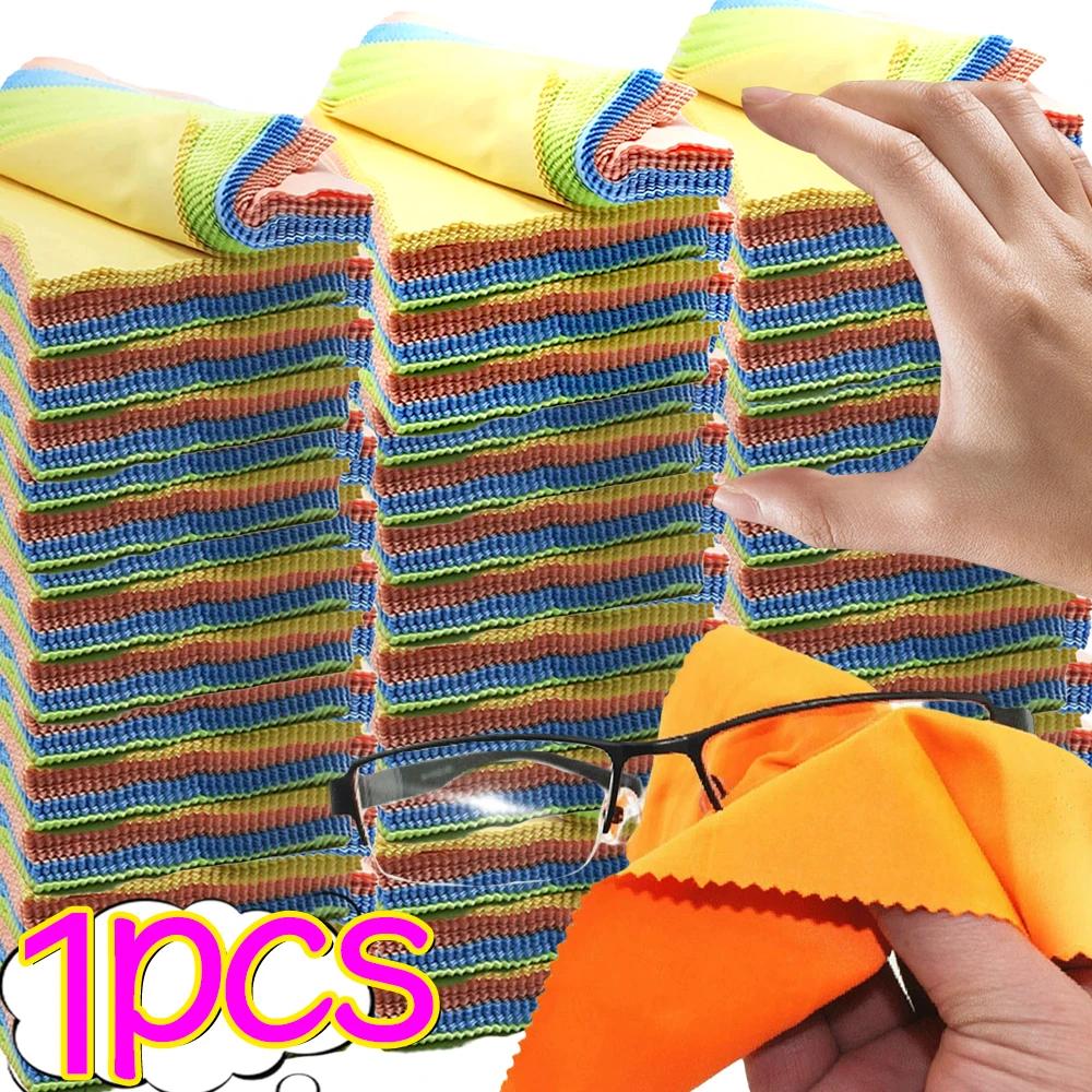 Square Glasses Cleaning Cloth Microfiber Random Color High Quality Glasses Cloth Daily Soft Phone Screen Cleaning Wipe Wholesale random color-1pc