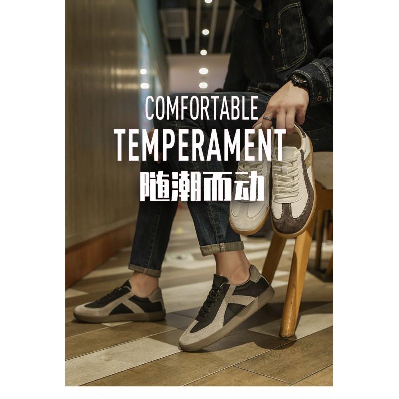 Men's Shoes Trend Versatile Forrest Board Teenagers Genuine Leather Sports Thick Sole Height Increasing Retro Casual Training