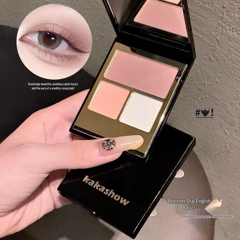 Kakashow Aurora Shimmer Three-Color Matte & Glitter Earth Tones Eyeshadow Palette