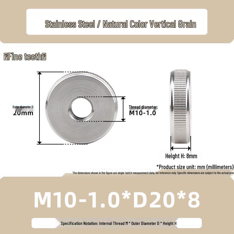 Stainless Steel M3/M6/M10 High-Strength Knurled Nut