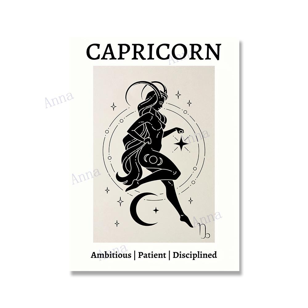 

Ретро 12 постеров со знаками зодиака Козерог Близнецы Рак Лев Весы Стрелец Созвездие Холст Картина Настенные художественные фотографии Домашний декор 30x40cm No Framed