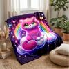 Neon Cat and Butterfly Theme blanket Lightweight Warm Flannel Blanket Decorative Throw Blanket for Home Decoration