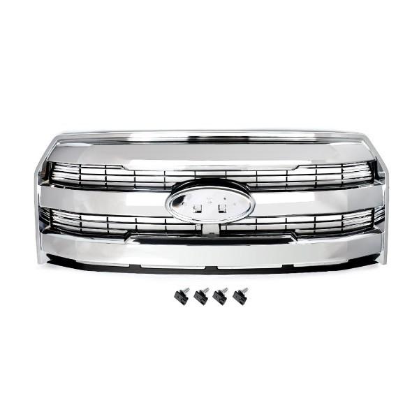 Chrome Front Grille for 2015-2017 Ford F150 LRT Model - Upper Bumper Intake Grille 122x22x48 cm