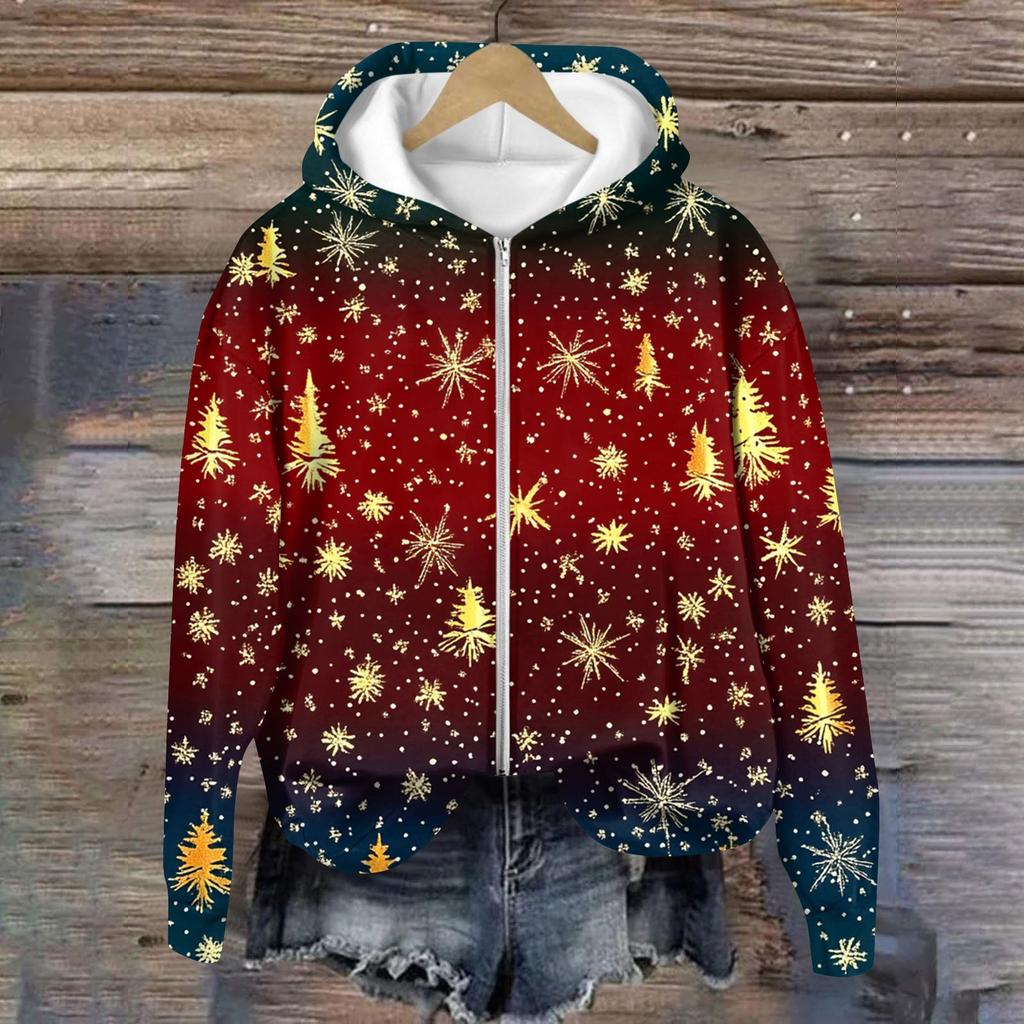 Dámské bundy Kabát s dlouhým rukávem Zapínání na zip Potisk Svrchní oděv Ležérní bundy