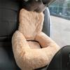 Plush Pet Car Seat Bed For Large Medium Dogs Washable Dog Booster Pet Car Seat Cushion Detachable Back Seat Pet Traveling Bed