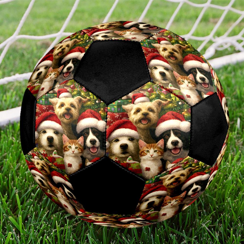 Christmas Dog Theme Size 5 Soccer Ball, Suitable for Both Indoor and Outdoor Matches, a Gift Suitable for Everyone.