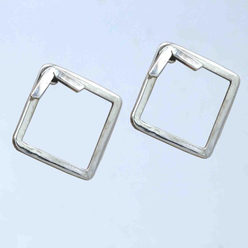 Náušnice čtvercové manžety do uší ze sterlingového stříbra 925, ručně vyráběné náušnice přední zadní, dárek pro ni