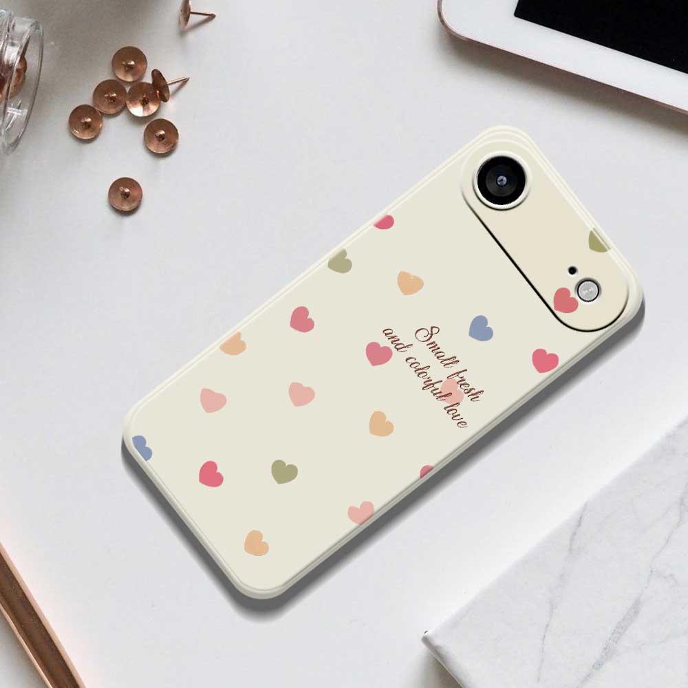 For iPhone 17 Air Case Colorful Love Pattern Printing Straight Edge TPU Phone Back Cover