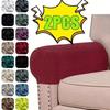 2Pcs Elastic Stretch Jacquard Sofa Arm Covers Anti-Slip Couch Cover Armchair Slipcovers  Couch