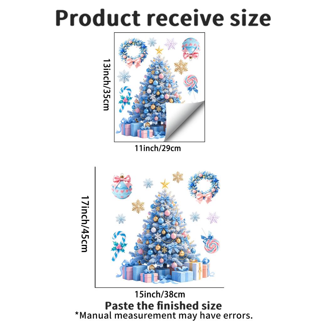The Christmas Combination Static Window Stickers Do Not Damage Glass and Are Suitable for Living Room Windows.