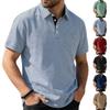 Summer New Men's Polo Shirt Casual Short Sleeve Turn-down Collar Solid Color Fashionable Light Weight Cotton T-shirt for Youth