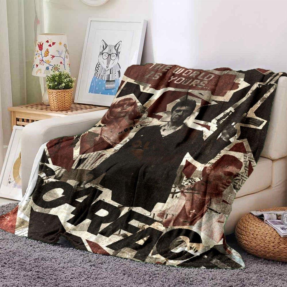 

1pc Scarface-Inspired Flannel Blanket - Soft Cozy All-Season Throw for Bedroom, Sofa, Camping, Travel - Perfect Gift for Movie FansB45 80cmx120cm(31inx47in)