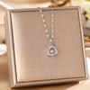 Women's Silver Titanium Steel Necklace with Micro-Inlaid Zircon - Elegant, Durable Clavicle Chain Jewelry