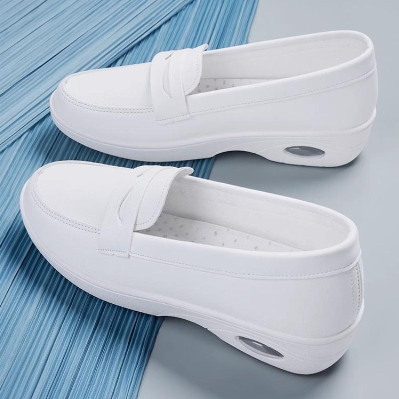 

Nurse shoes, women s soft soles, breathable and not tired, one foot pedal single shoes, white shoes, autumn medical special shoes, white shoes 40 белый