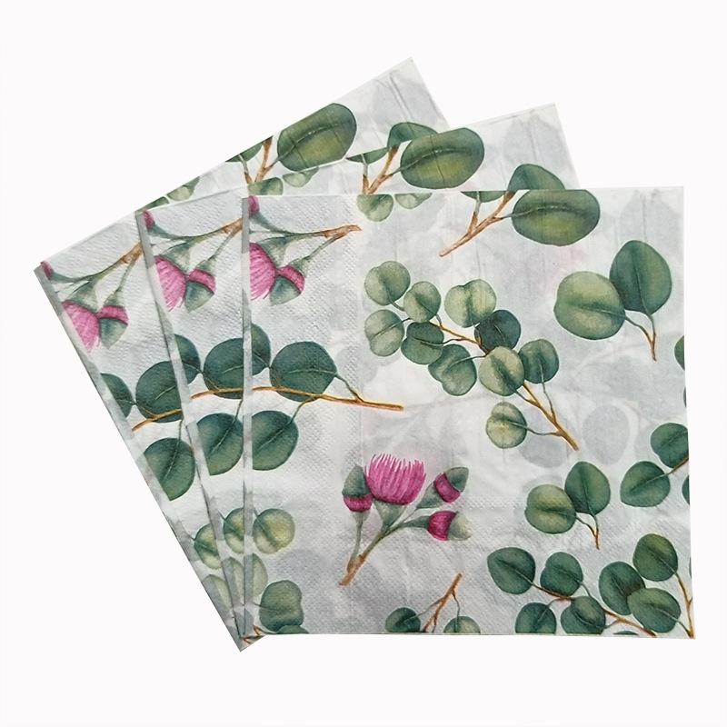 20Pcs Square Printed Napkins, Disposable Paper Napkins Tissues for Weddings, Party, Festivals, Anniversary Celebrations