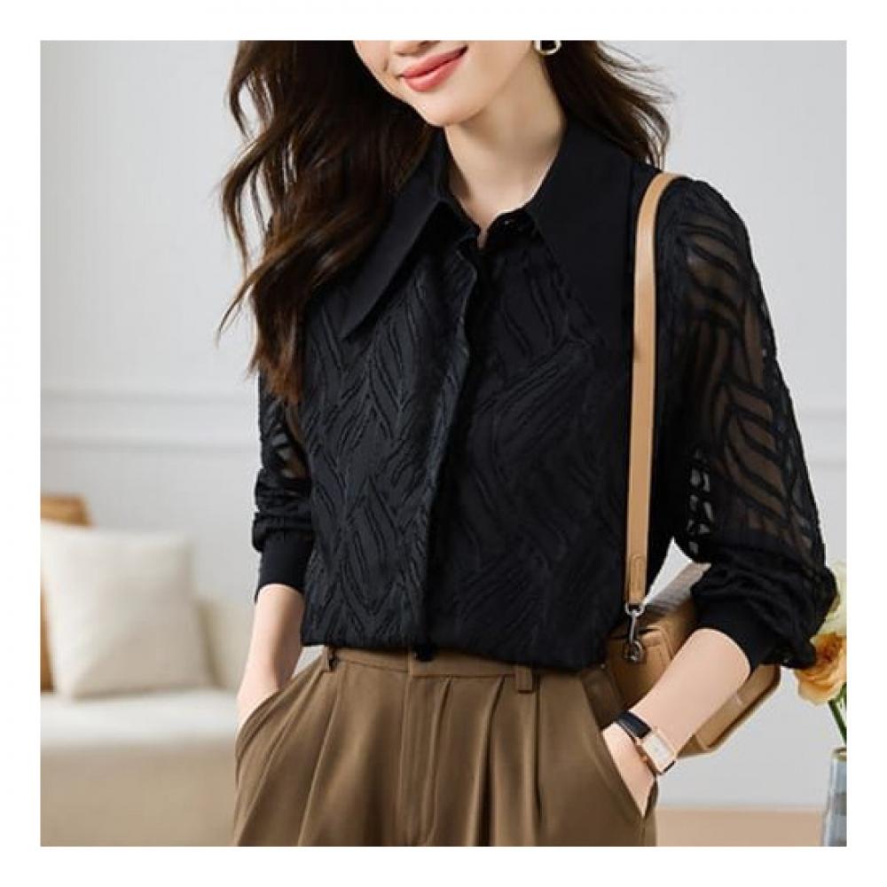 Navava Classic Sheer Long Sleeve Shirt Nb1668