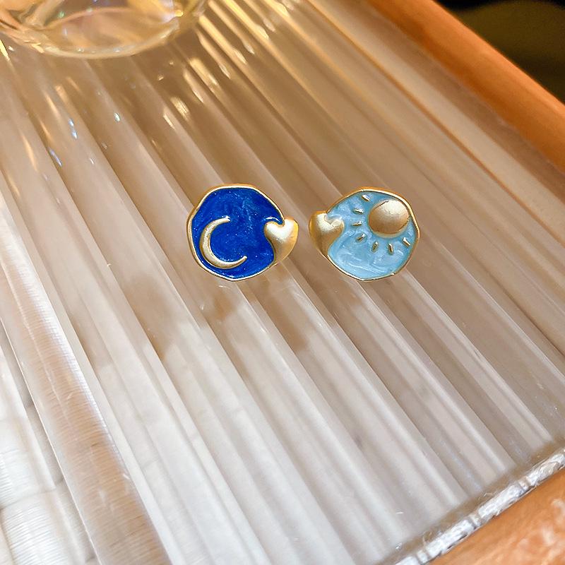 

Серьги «Сладкая капля» Серебряная игла: Дизайн с сердечком, солнцем, луной и звездами для женщин