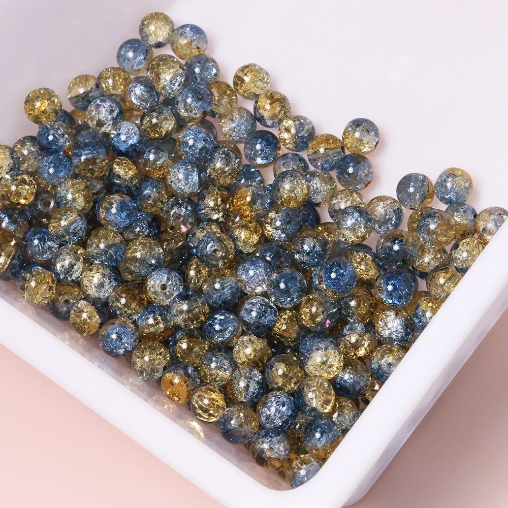 Yori 60 Piecess 10mm Dual Color Glass Loose Beads for Handmade DIY Bracelet Necklace Jewelry Making Supplies Decorative Beads