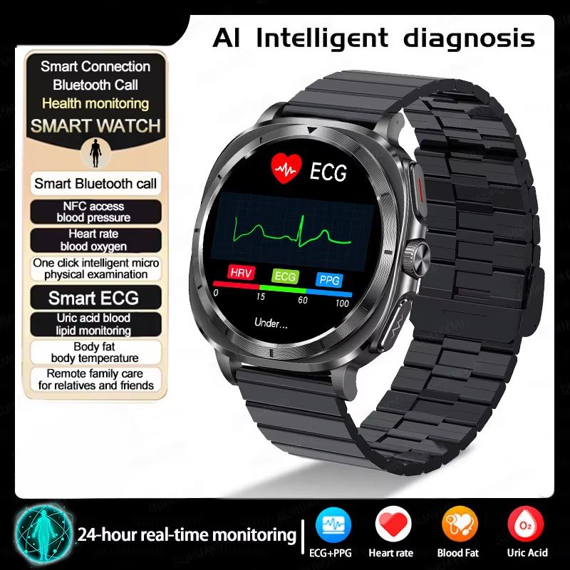 2025 NOVO Relógio 7 Medição Precisa Gordura Sanguínea Pressão Arterial Análise Corporal Relógio Inteligente ECG+PPG Relógio Smartwatches